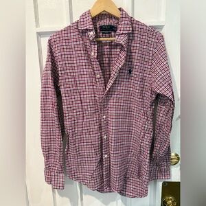 Ralph Lauren Men's Red and White Plaid Shirt